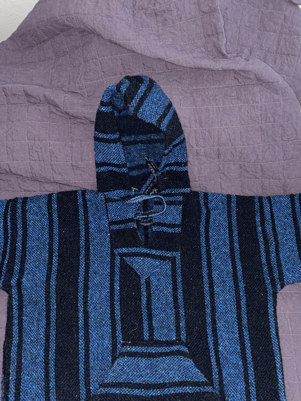 Striped Blue and Black Hooded Sweater